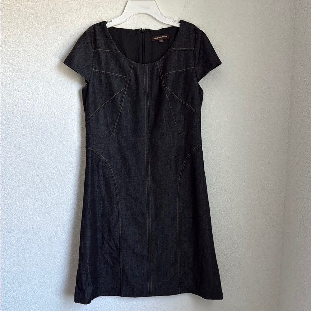Adrienne Vittadini Black Sheath Dress with Flutter Sleeves